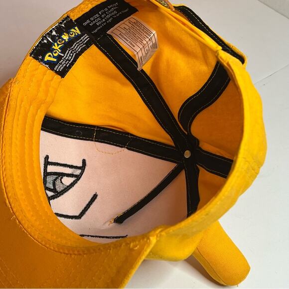 2017 Pokemon Nintendo Creatures Game Freak Yellow Hat Ballcap One Size Fits Most - Picture 6 of 6